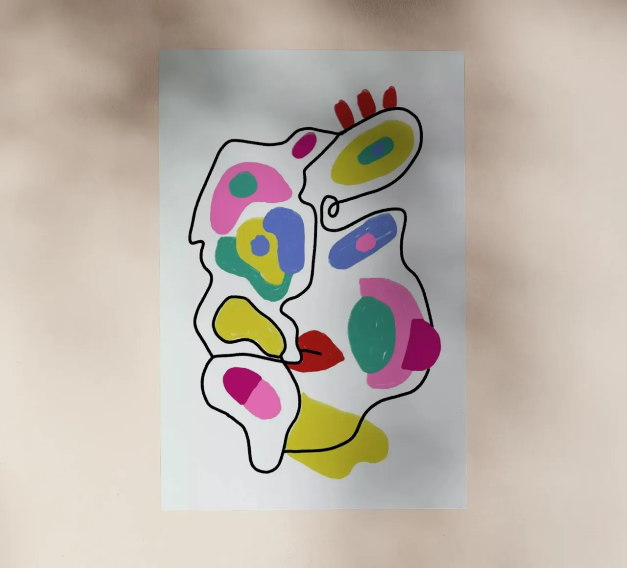 Line Drawing Colour Pop Faces pellicola backlit da Vasare Nar