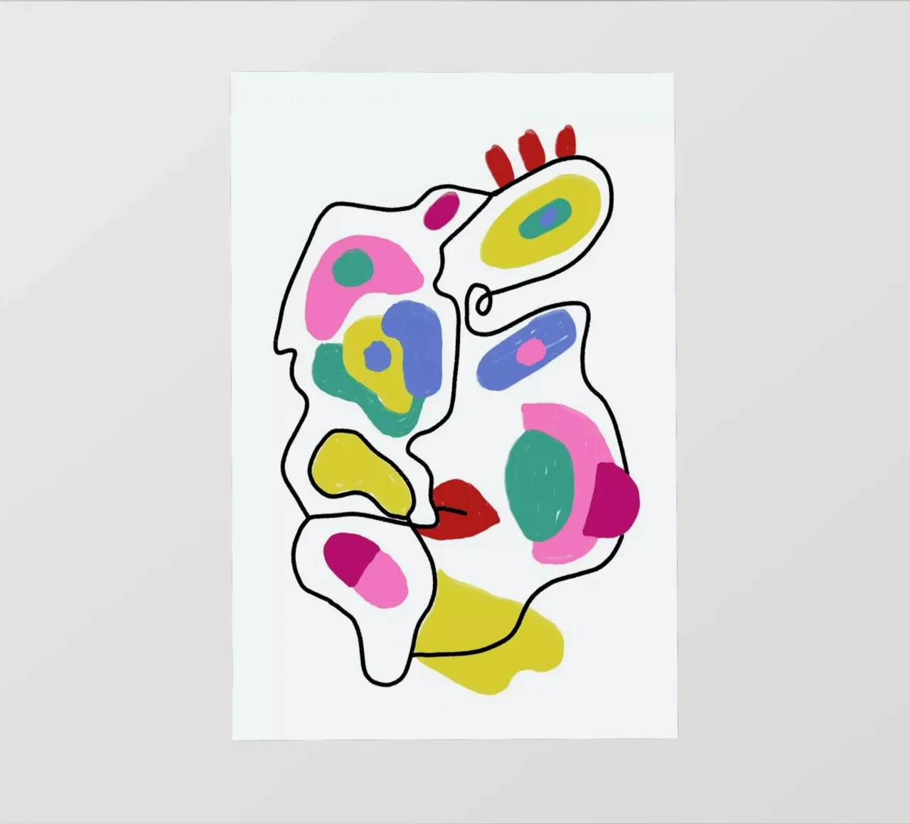 Line Drawing Colour Pop Faces telo in pvc da Vasare Nar