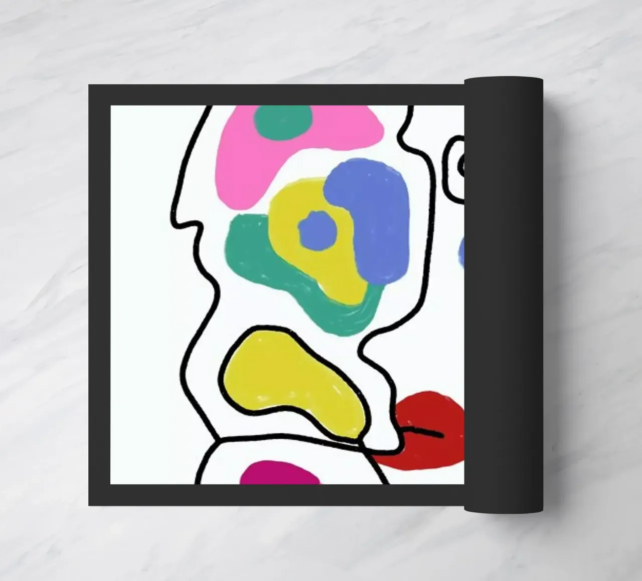 Line Drawing Colour Pop Faces zerbino da Vasare Nar