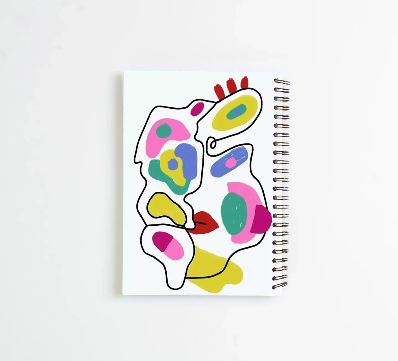 Line Drawing Colour Pop Faces spiral notebook by Vasare Nar