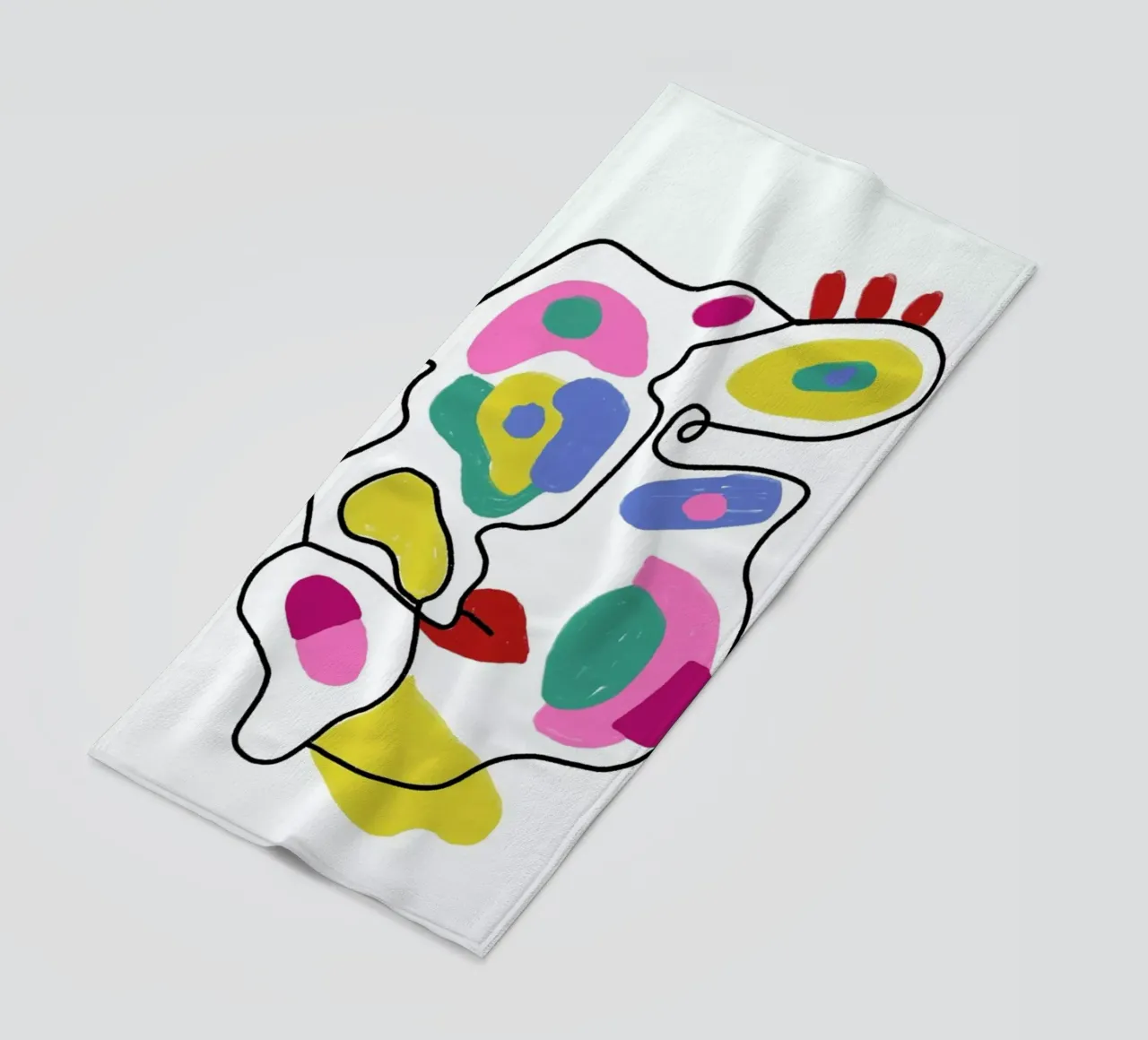 Line Drawing Colour Pop Faces telo mare da Vasare Nar