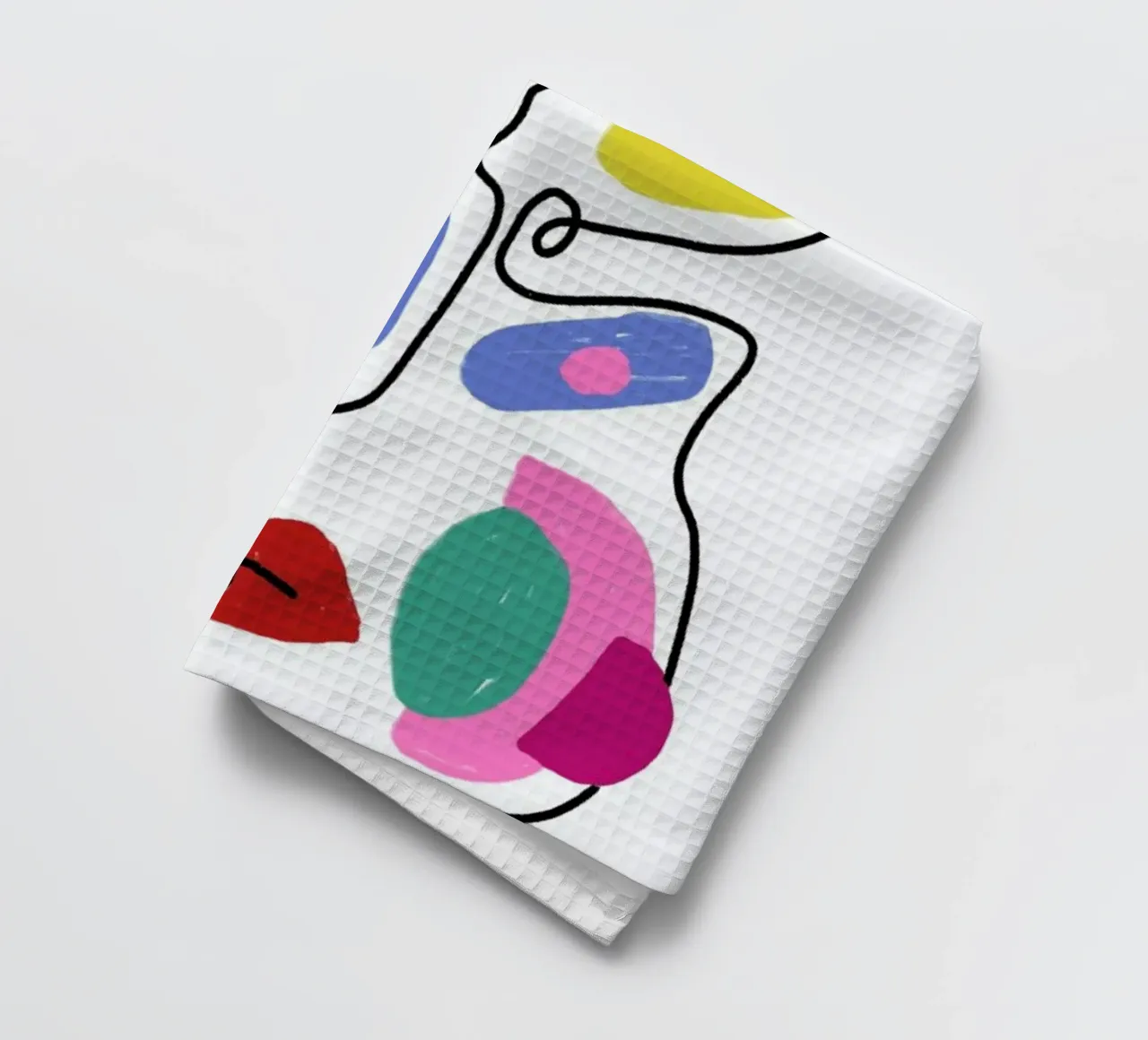 Line Drawing Colour Pop Faces canovaccio da cucina da Vasare Nar