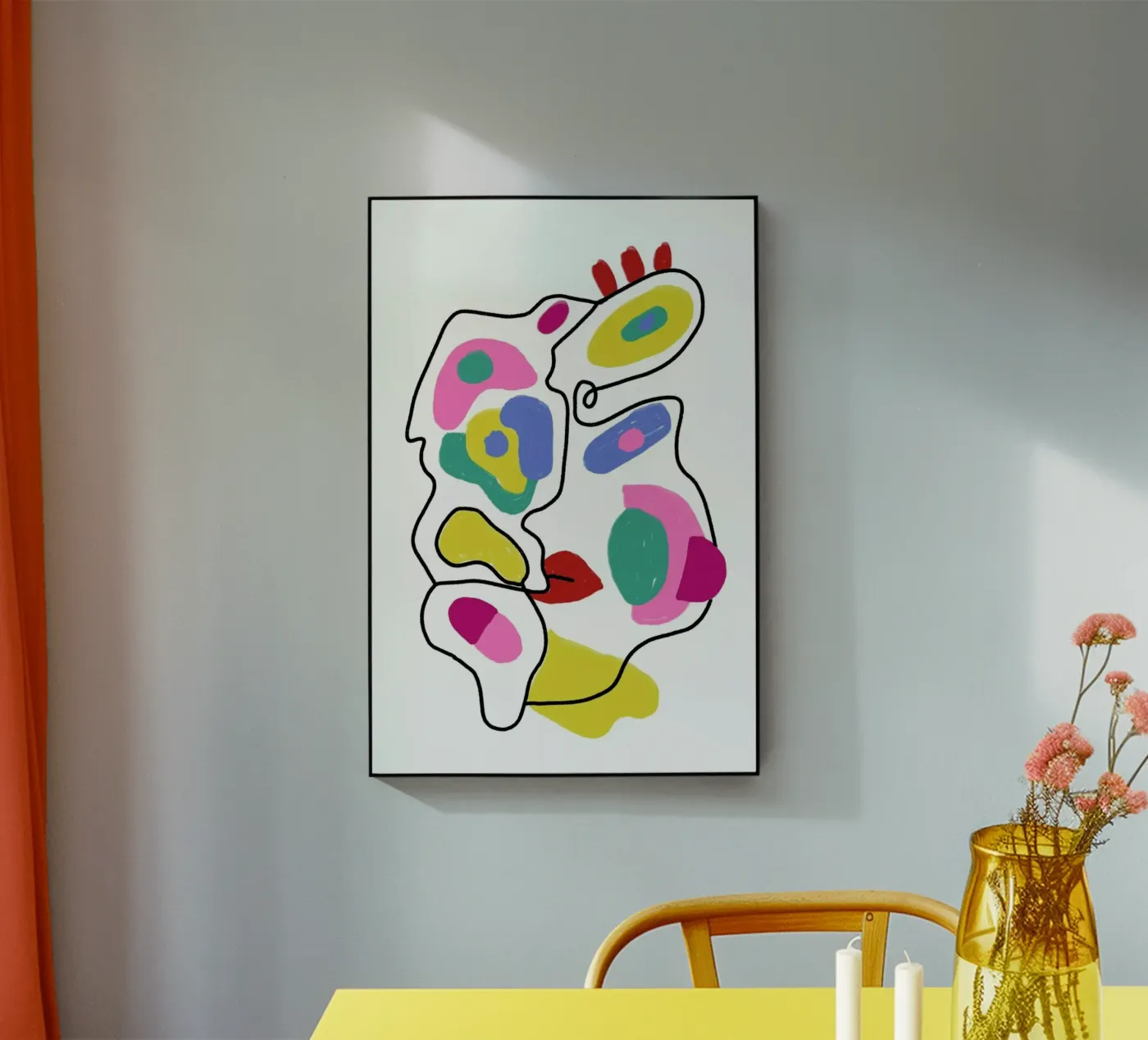 Line Drawing Colour Pop Faces plexiglass da Vasare Nar