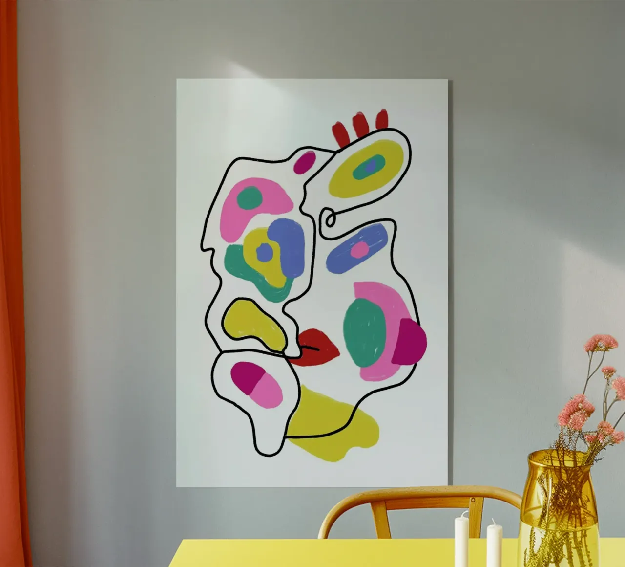 Line Drawing Colour Pop Faces plexiglass da Vasare Nar