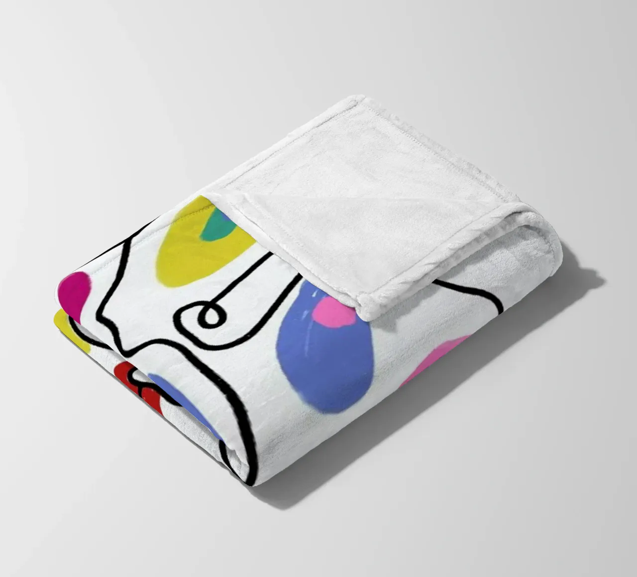 Line Drawing Colour Pop Faces coperta in pile da Vasare Nar