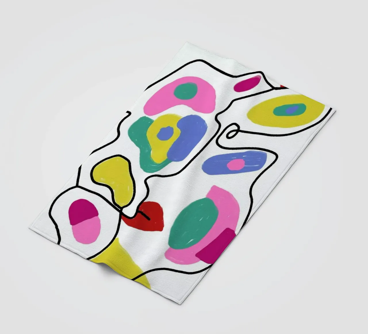 Line Drawing Colour Pop Faces coperta in pile da Vasare Nar