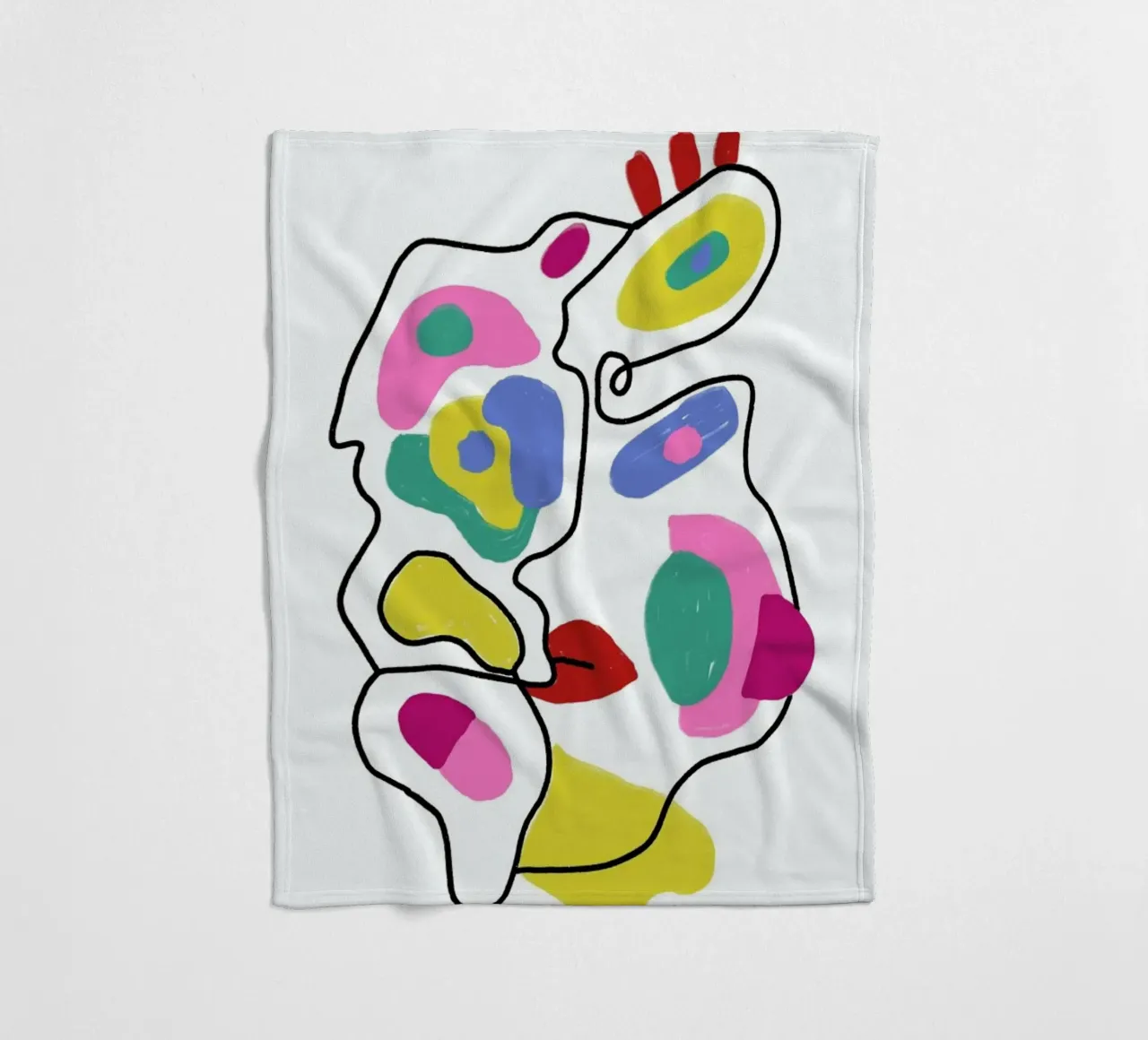 Line Drawing Colour Pop Faces coperta in pile da Vasare Nar
