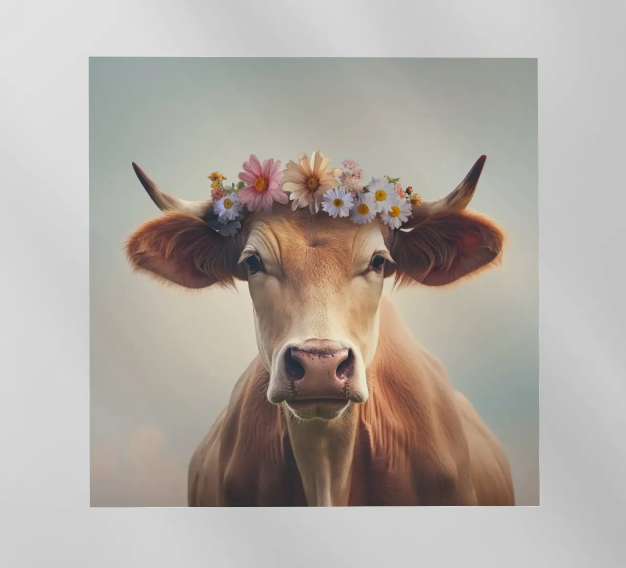 Mucca con fiori pellicola backlit da Imagine