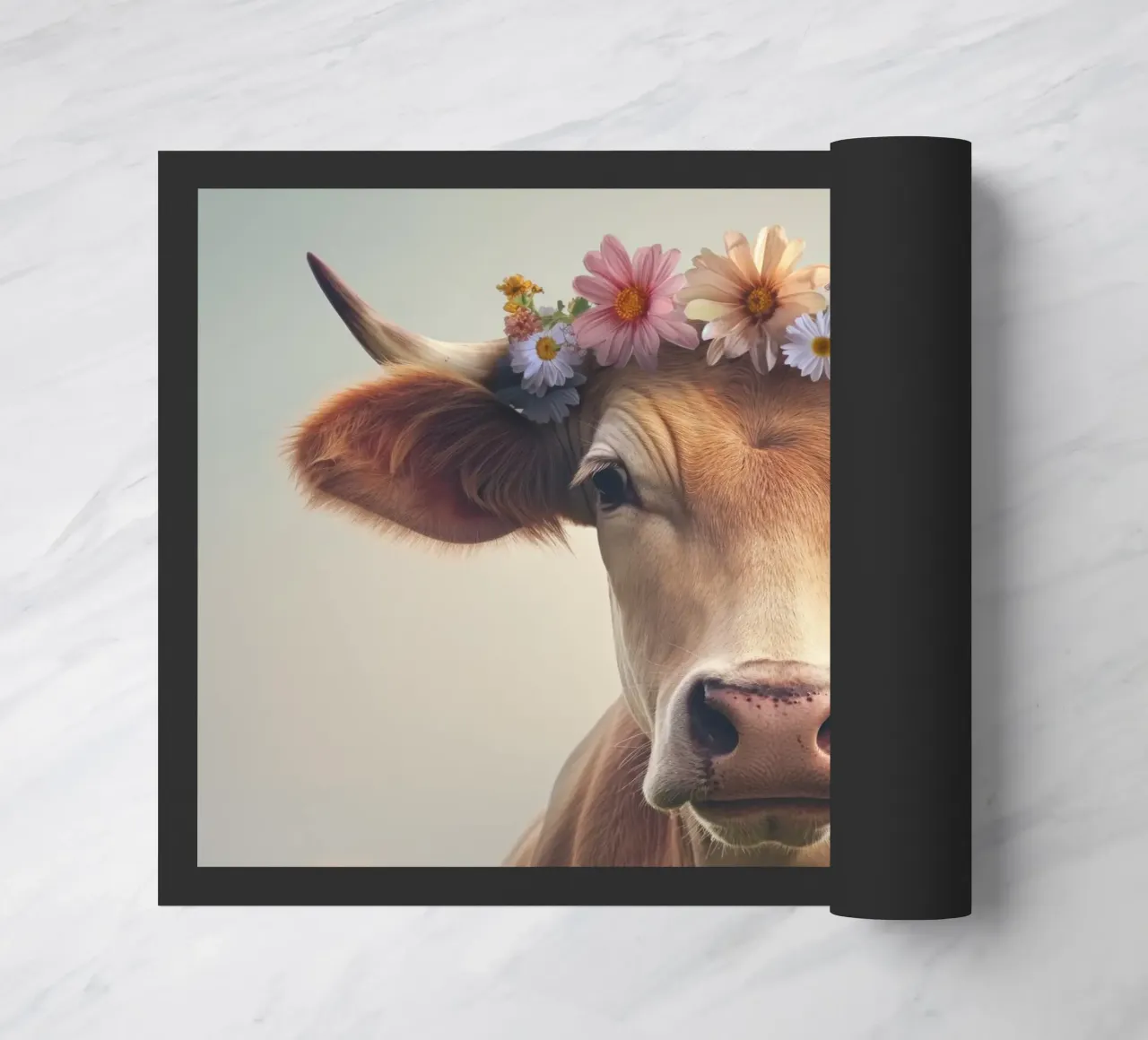 Mucca con fiori zerbino da Imagine