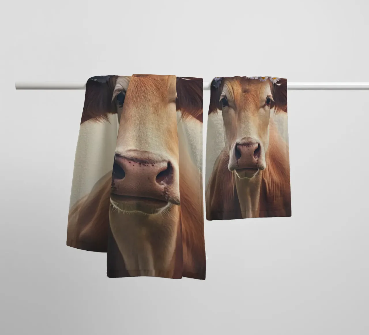 Mucca con fiori asciugamano da bagno da Imagine