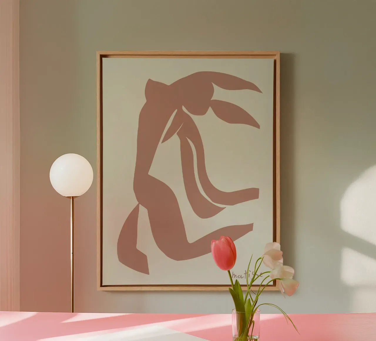 Dancing Figure II by Matisse canvas with Floater frame by Mandy Gray
