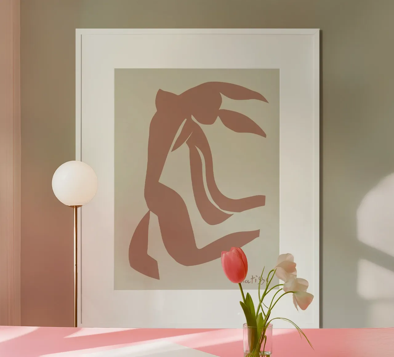 Figura danzante II di Matisse poster con telaio in legno da Mandy Gray