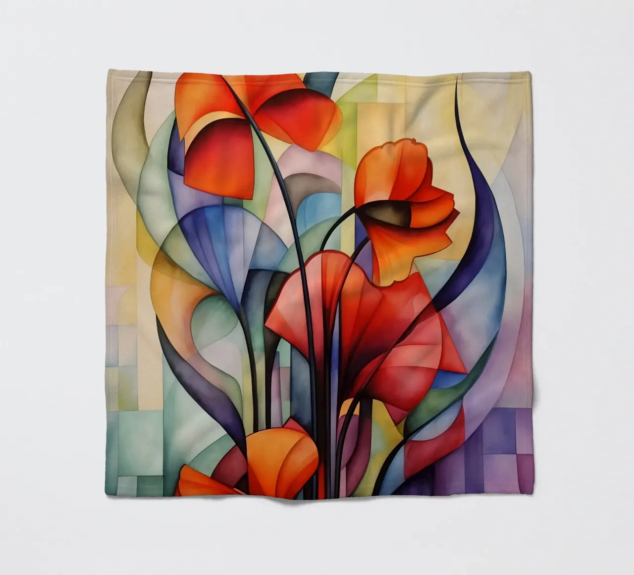 Abstract flower fleece blanket by Imagine