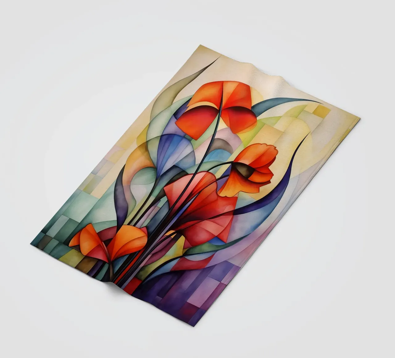 Abstract flower fleece blanket by Imagine