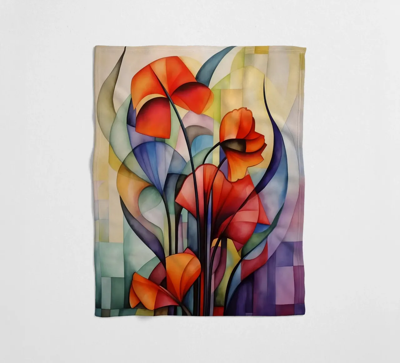 Abstract flower fleece blanket by Imagine