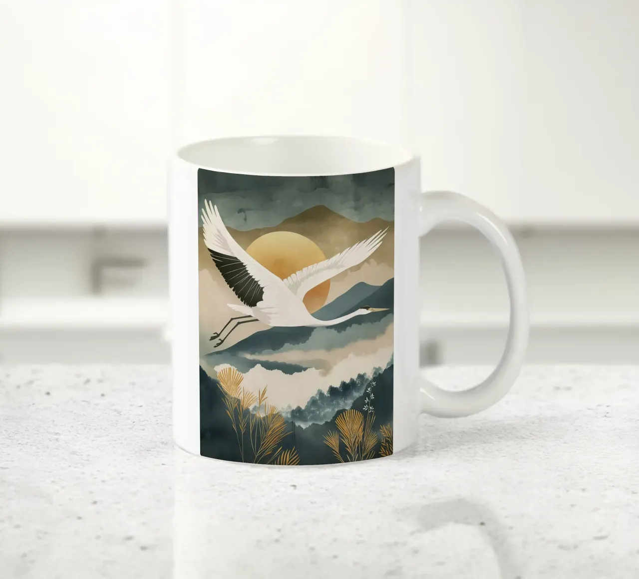Gru Giappone tazza in ceramica da Imagine