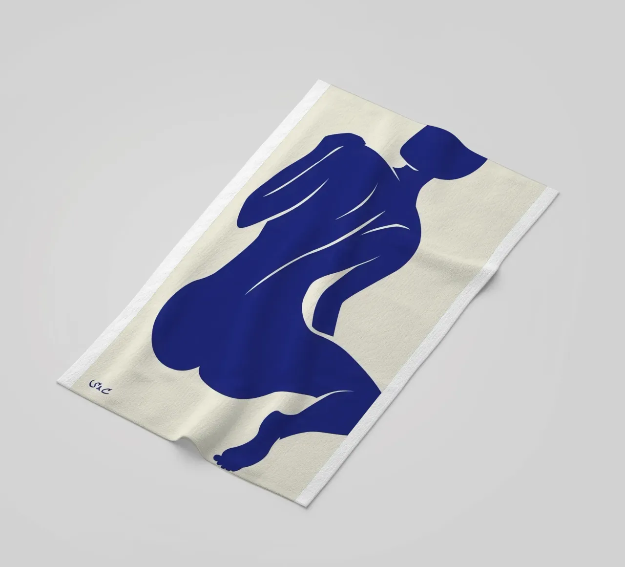 Figure di persone blu di Matisse telo mare da Mandy Gray
