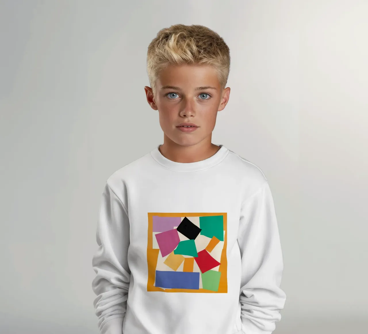forme geometriche quadrato rettangolo felpa bambino da sazkia art