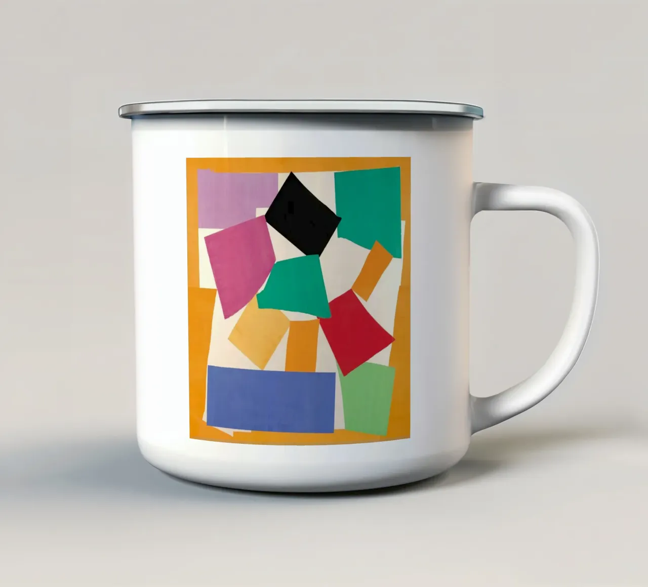 forme geometriche quadrato rettangolo tazza in smalto da sazkia art