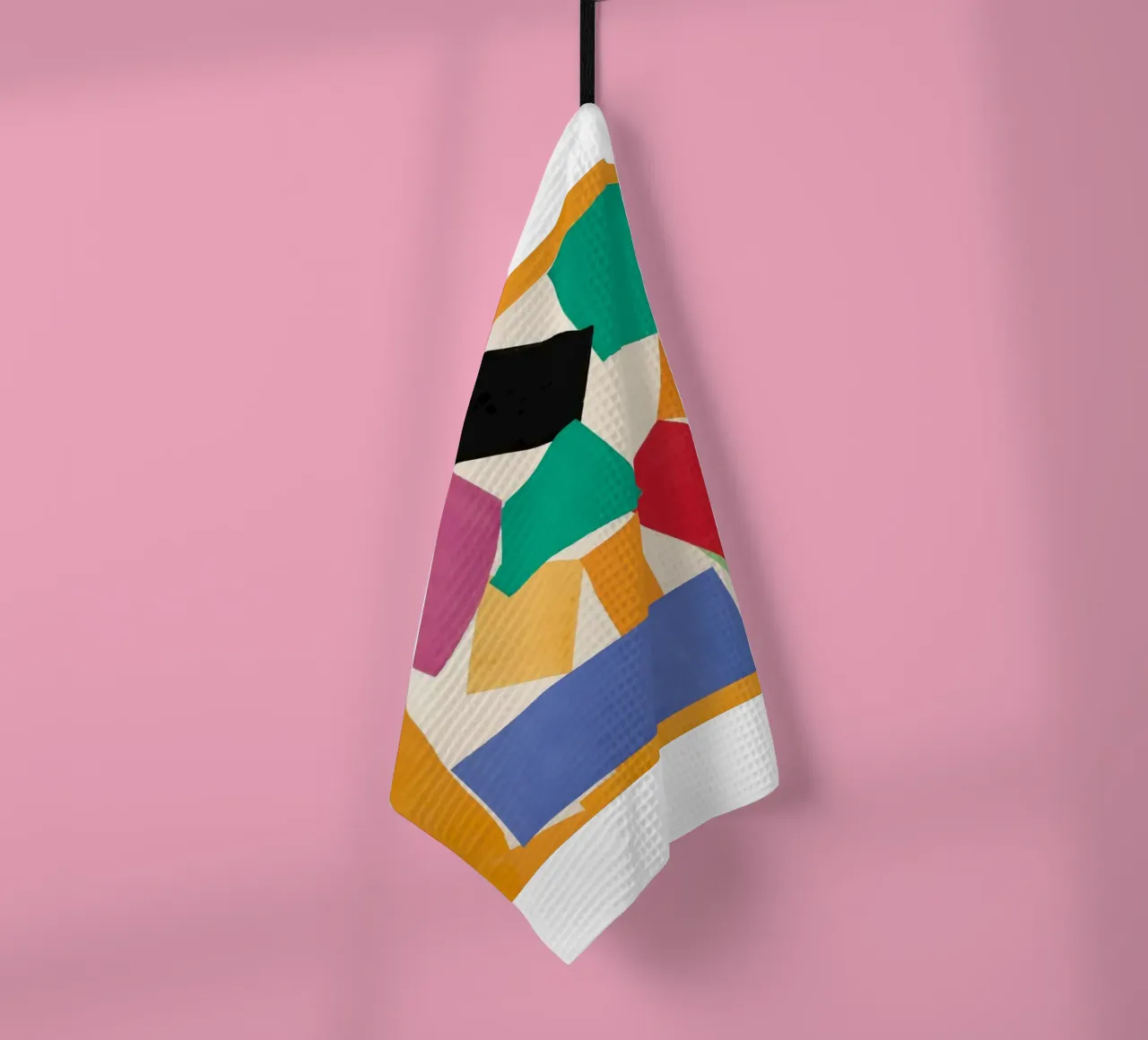 geometric shapes square rectangle tea towel by sazkia art