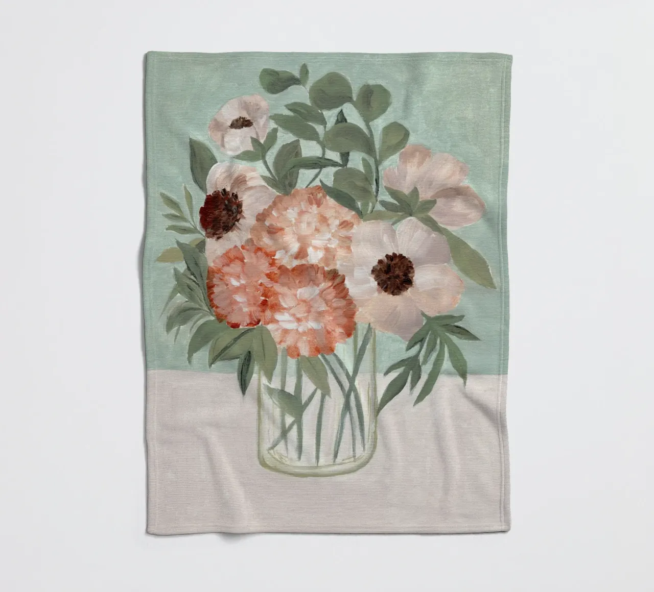 flower vase fleece blanket by Nikitajariwala