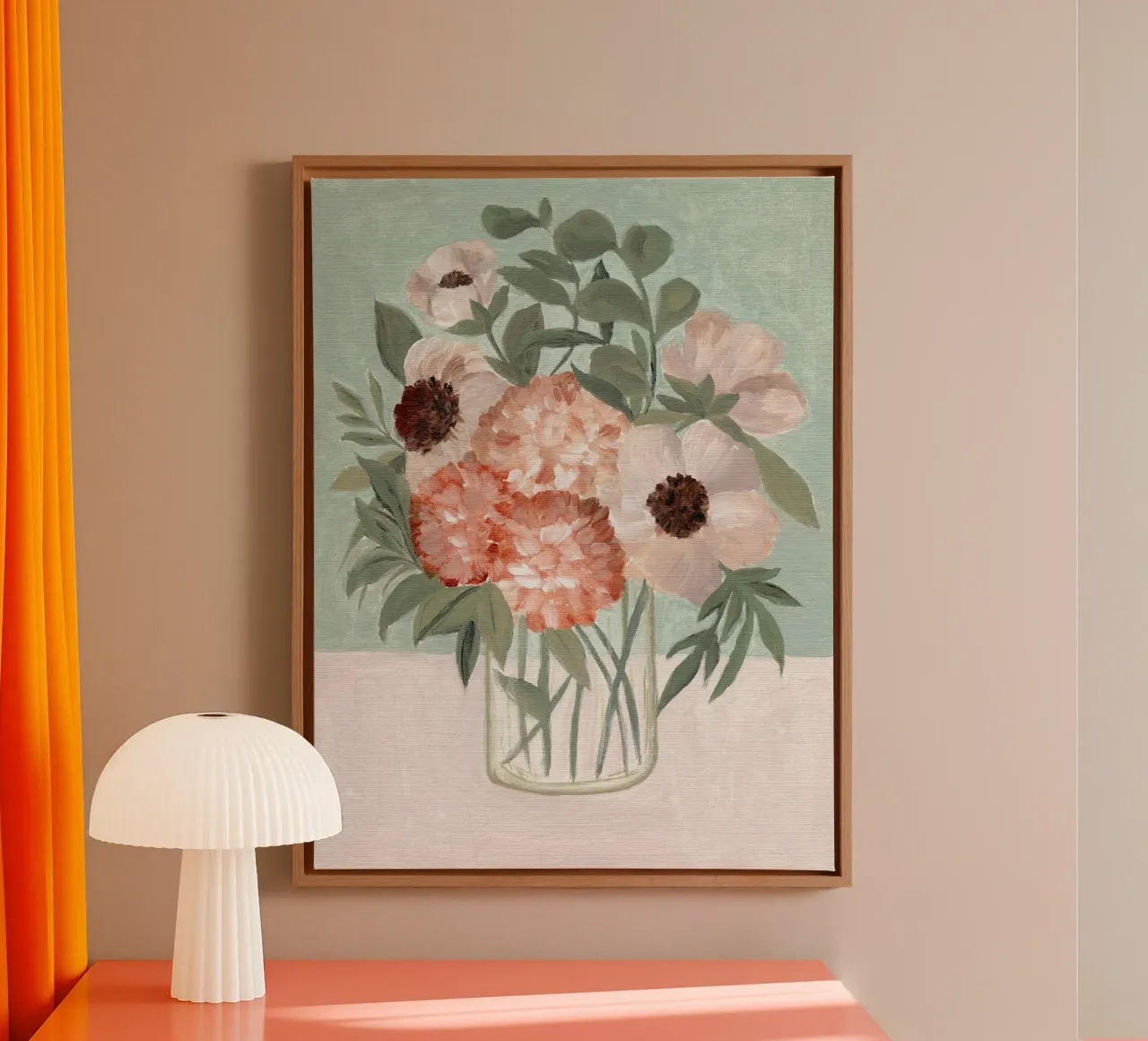 bloemenvaas canvas met Baklijst van Nikitajariwala