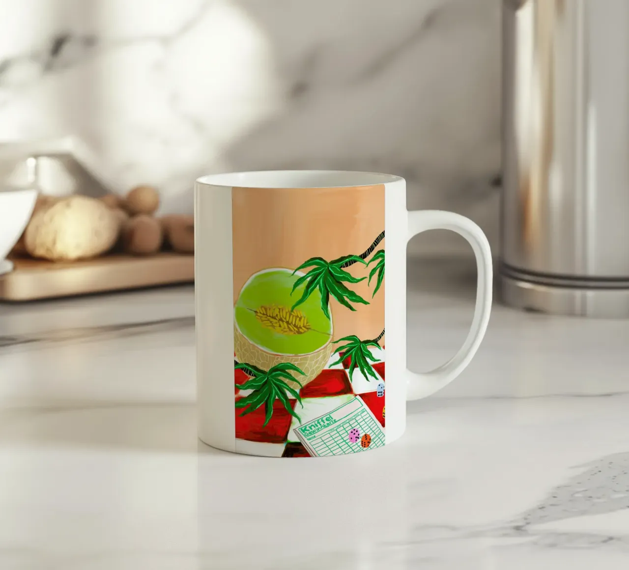Kniffel Keramik Tasse von Eva Wünsch