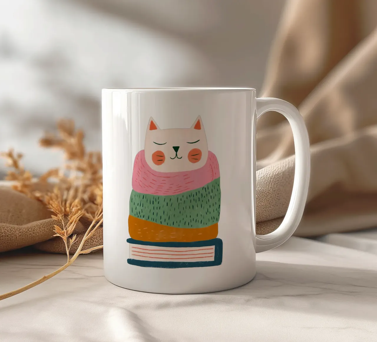 Sleepy Cat tazza in ceramica da HookASmile