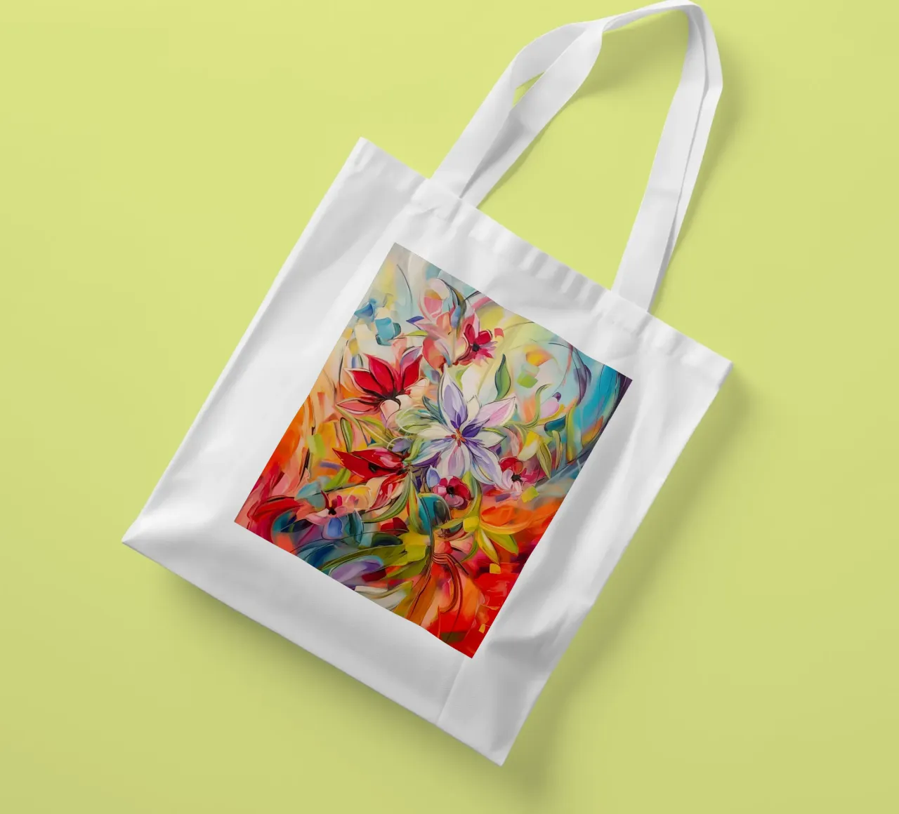 Fiori dai colori selvaggi borsa in juta da Imagine