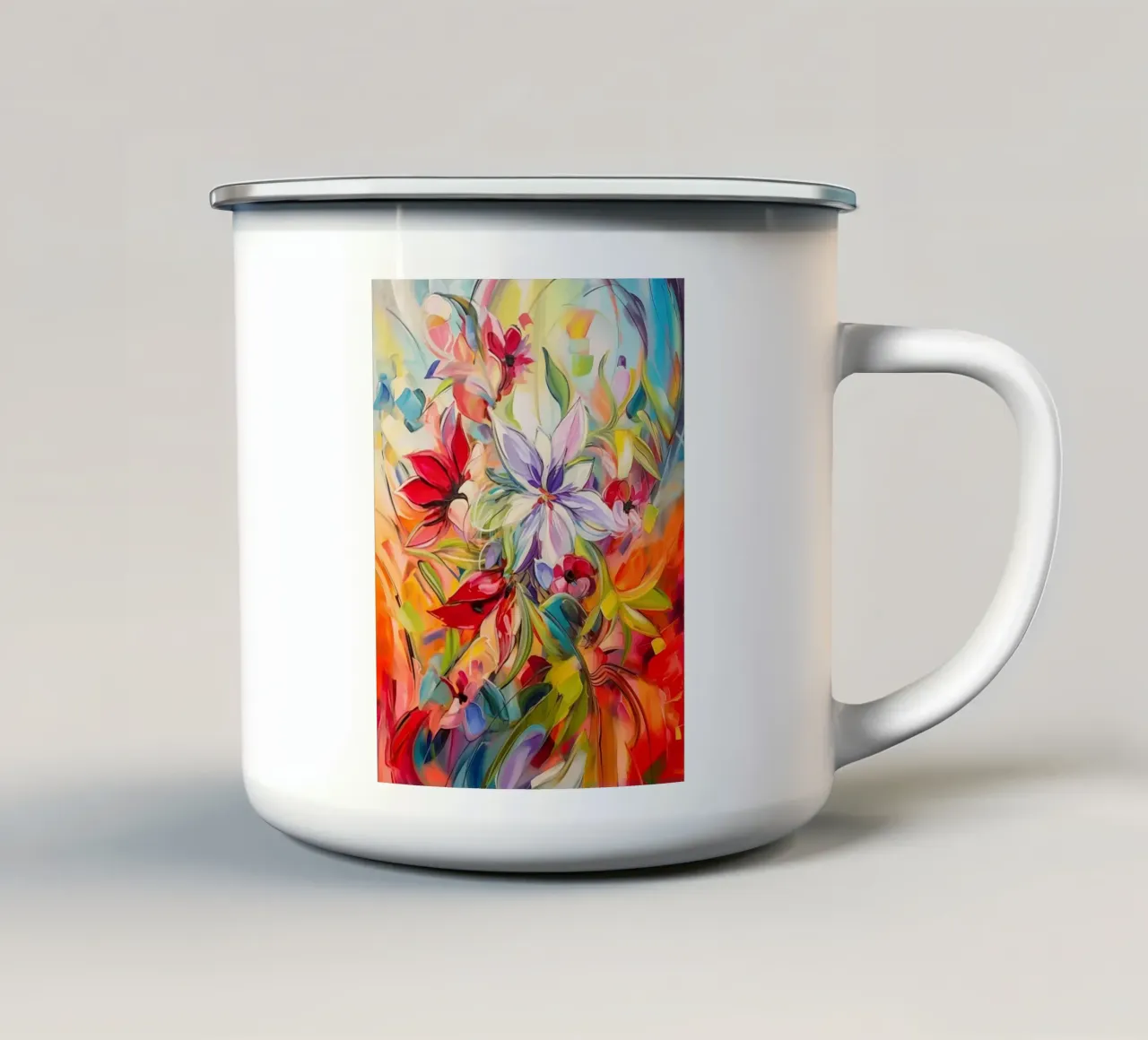 Fiori dai colori selvaggi tazza in smalto da Imagine