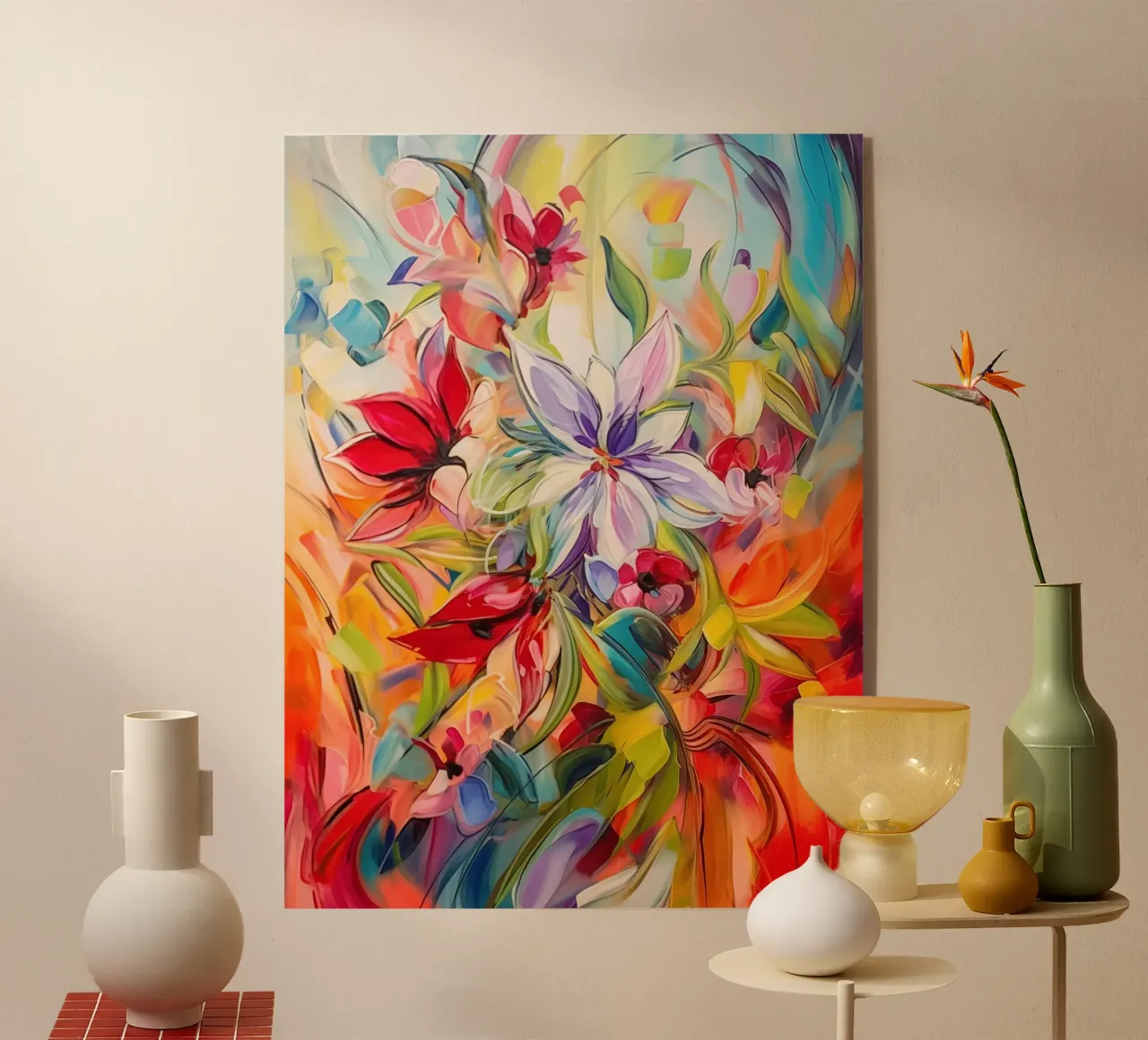 Fiori dai colori selvaggi plexiglass da Imagine