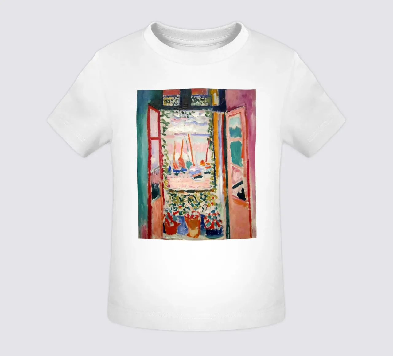 depicting the view from an open window baby t-shirt by sazkia art