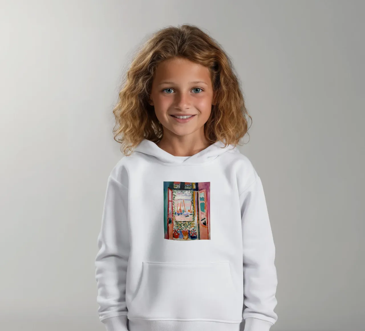 représentant la vue d'une fenêtre ouverte sweat à capuche enfant de sazkia art