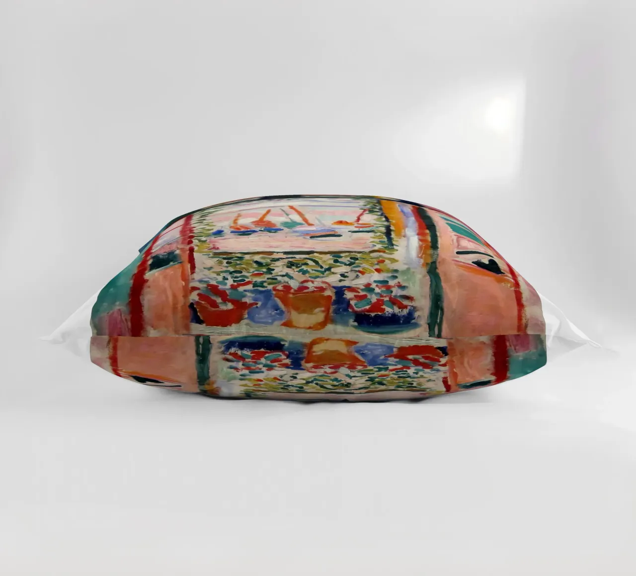 depicting the view from an open window decorative cushion by sazkia art