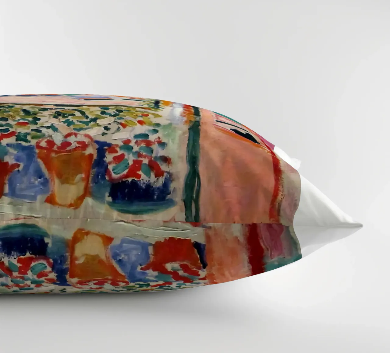 depicting the view from an open window decorative cushion by sazkia art