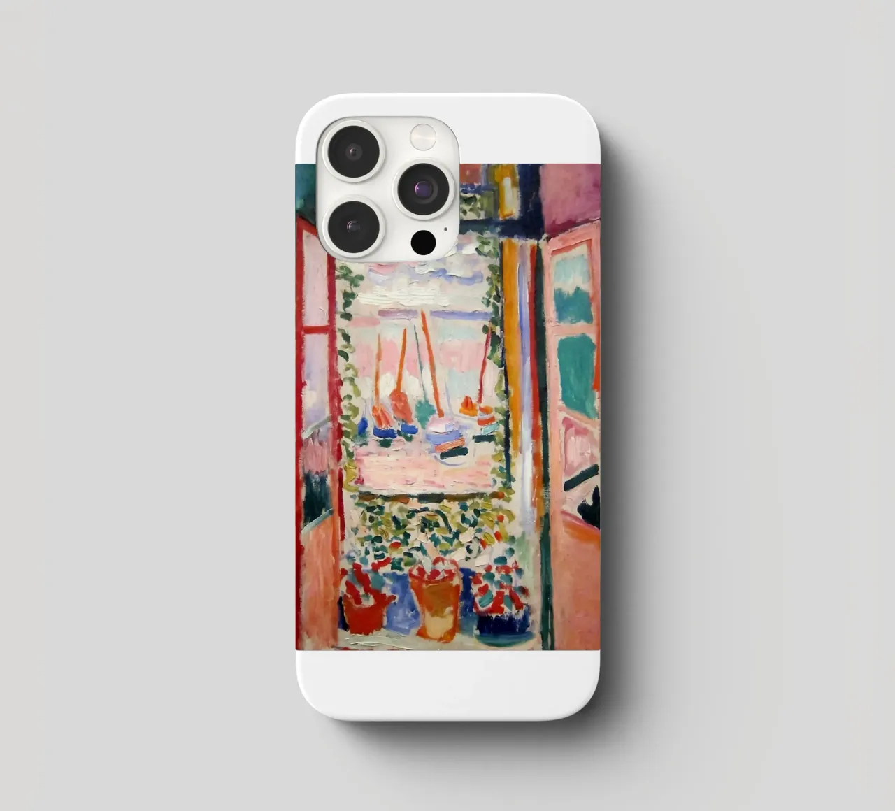 depicting the view from an open window iphone case by sazkia art