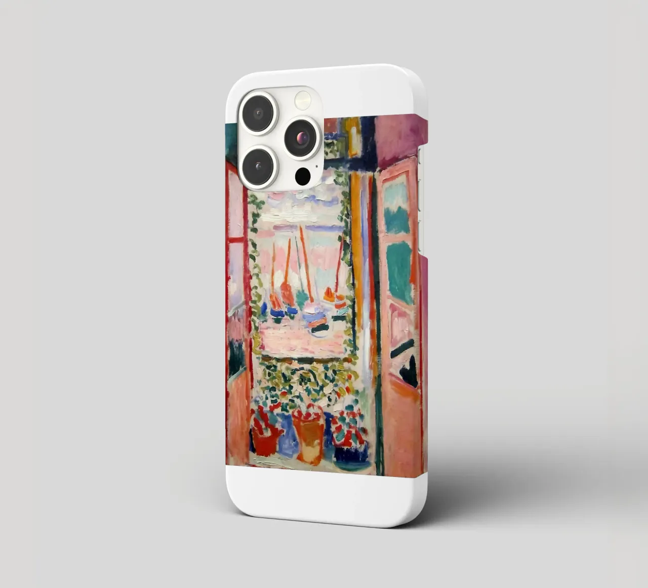 depicting the view from an open window iphone case by sazkia art