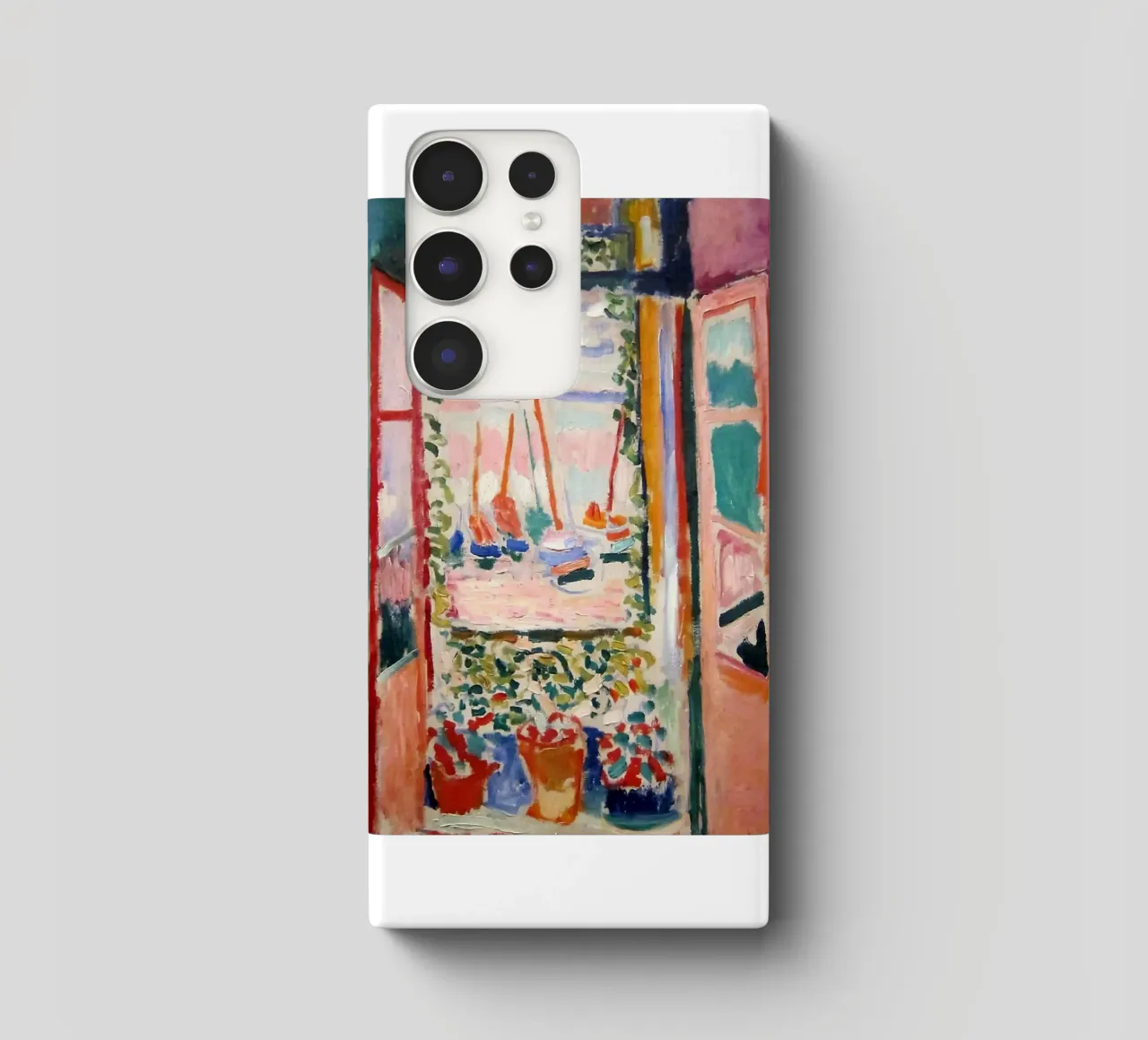 depicting the view from an open window samsung phone case by sazkia art