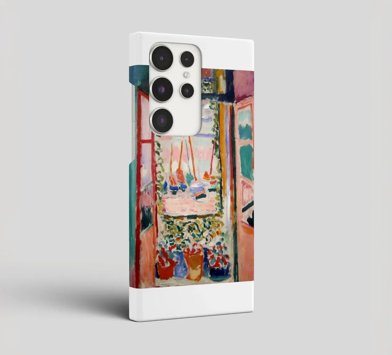 depicting the view from an open window samsung phone case by sazkia art