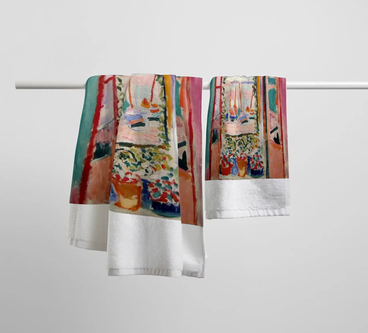 représentant la vue d'une fenêtre ouverte serviette de bain de sazkia art