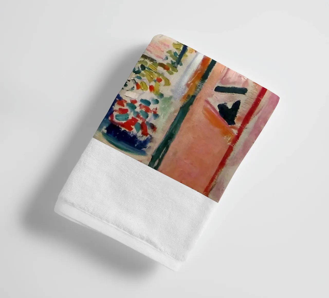 représentant la vue d'une fenêtre ouverte serviette de bain de sazkia art