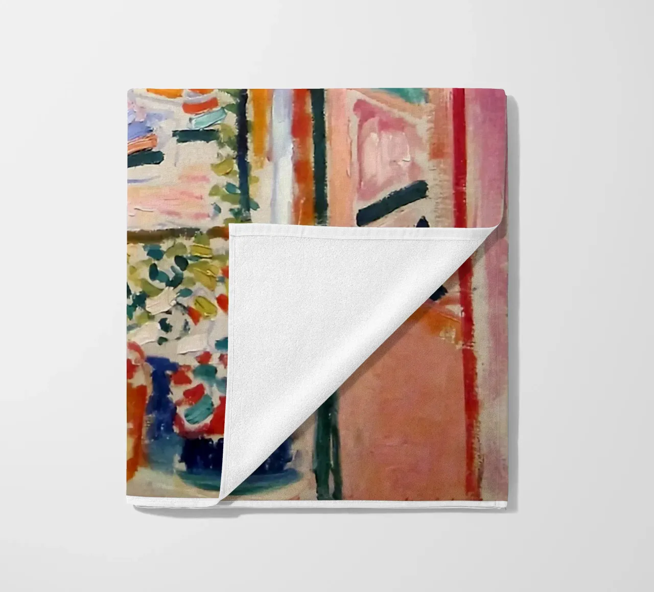 depicting the view from an open window beach towel by sazkia art