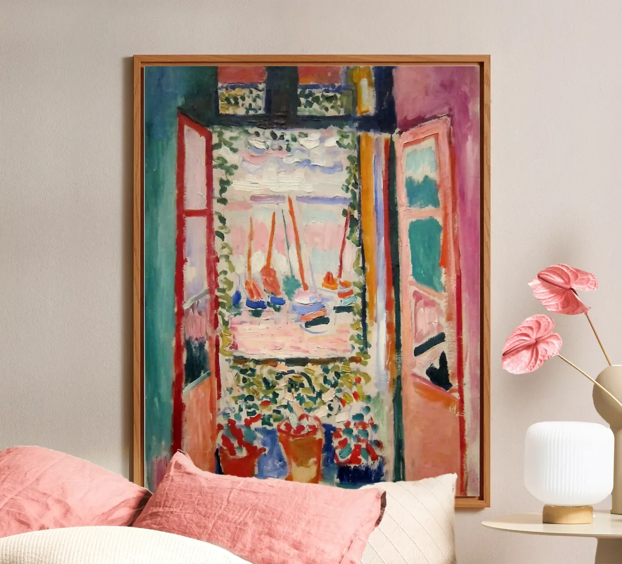 depicting the view from an open window alu-dibond by sazkia art