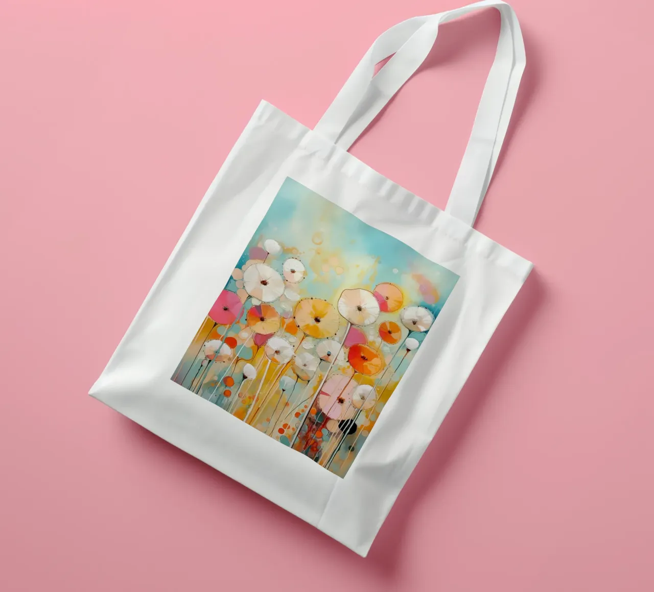 Flowers abstract tote bag by Imagine
