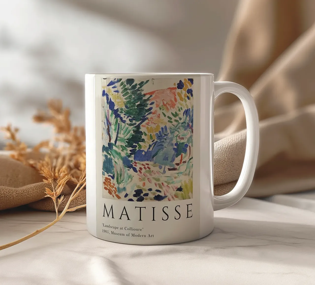 paesaggio alberi pennellate natura tazza in ceramica da sazkia art