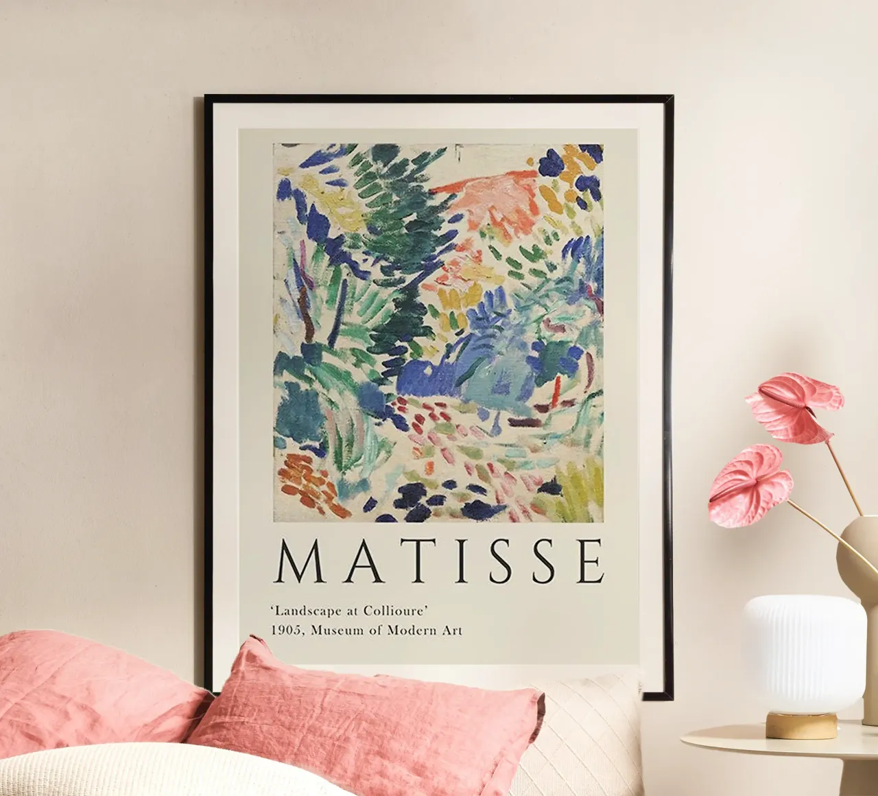 landscape trees brushstrokes nature poster by sazkia art