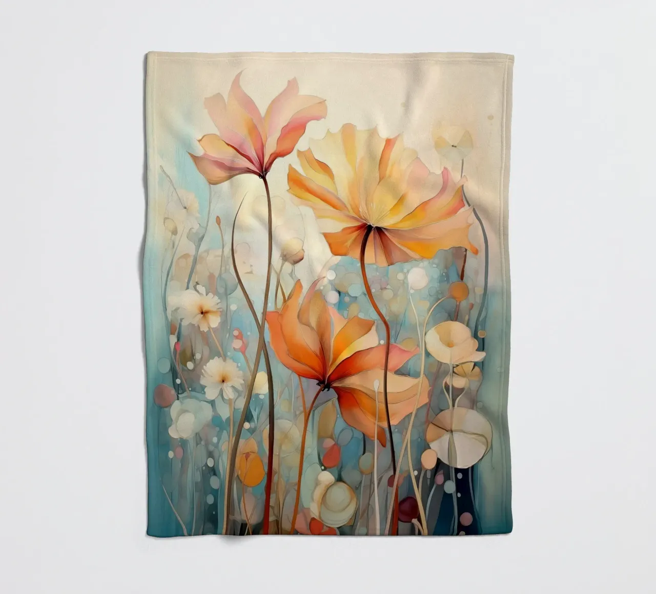 Blumen abstrakt Fleecedecke von Imagine