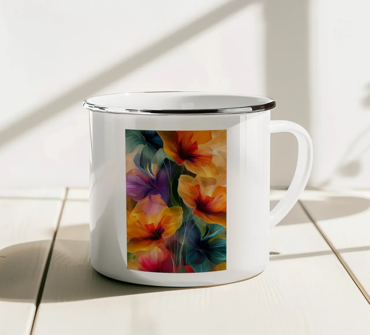 Fiori colorati tazza in smalto da Imagine