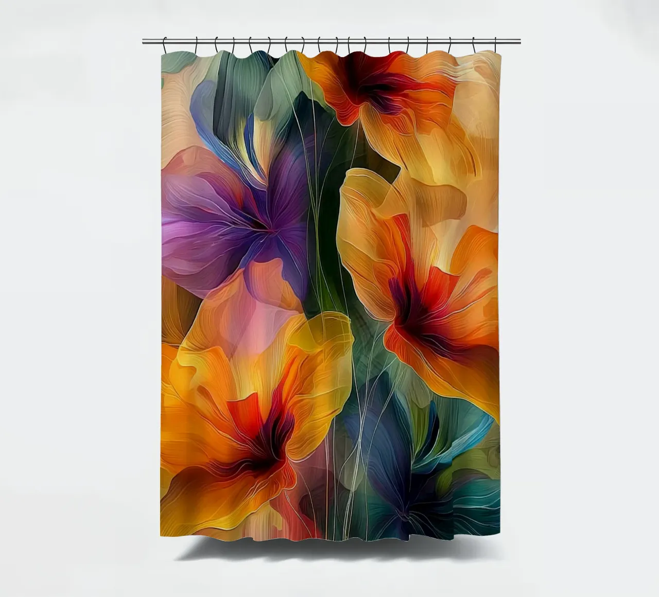 Coloured flowers shower curtain by Imagine