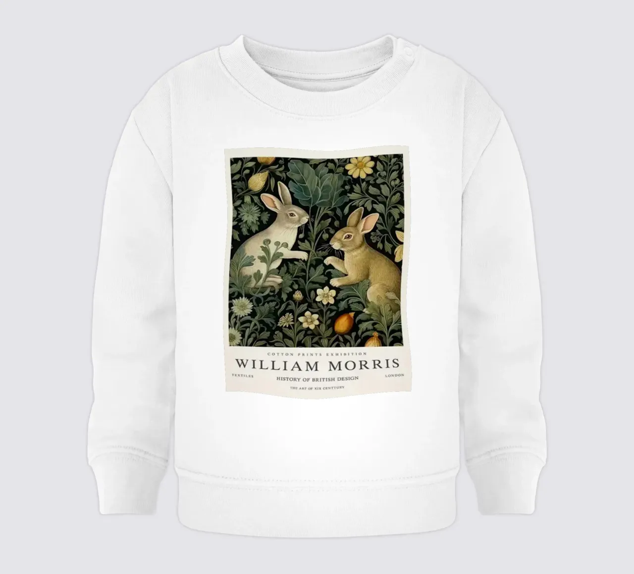 due conigli nei cespugli william morris felpa neonato da komo store